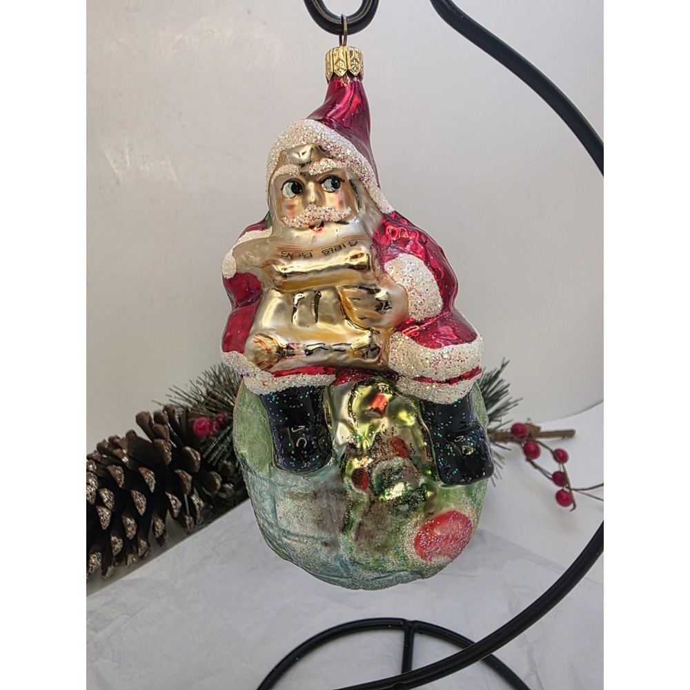 Christopher Radko 1995 On Top of the World Santa 10th Anniversary 95-SP-06 6"